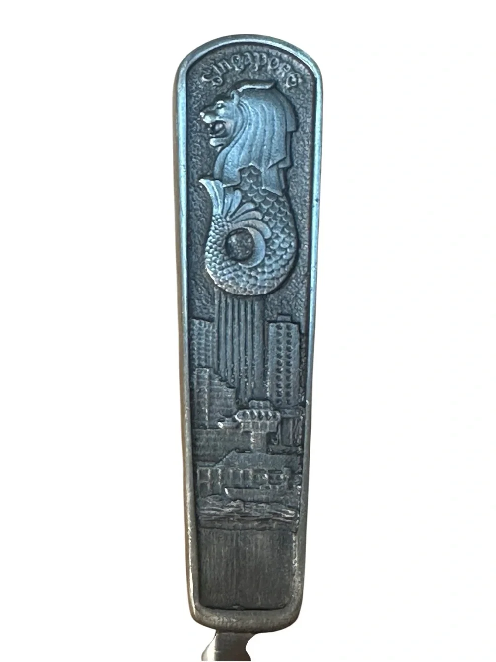 Vintage Singapore Merlion Letter Opener Silver Tone Souvenir Desk Accessory 7.5”